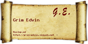 Grim Edvin névjegykártya
